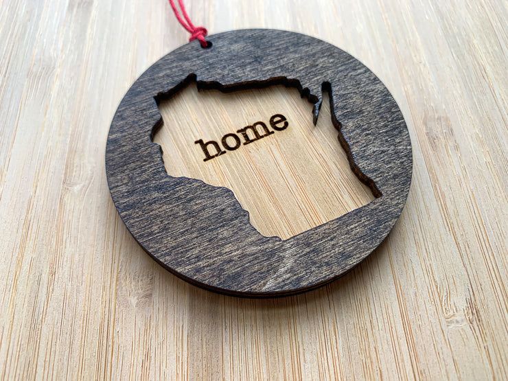 Wisconsin Wooden Ornament (Multiple Styles)