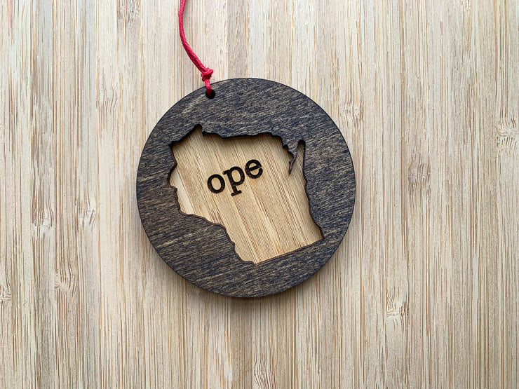 Wisconsin Wooden Ornament (Multiple Styles)