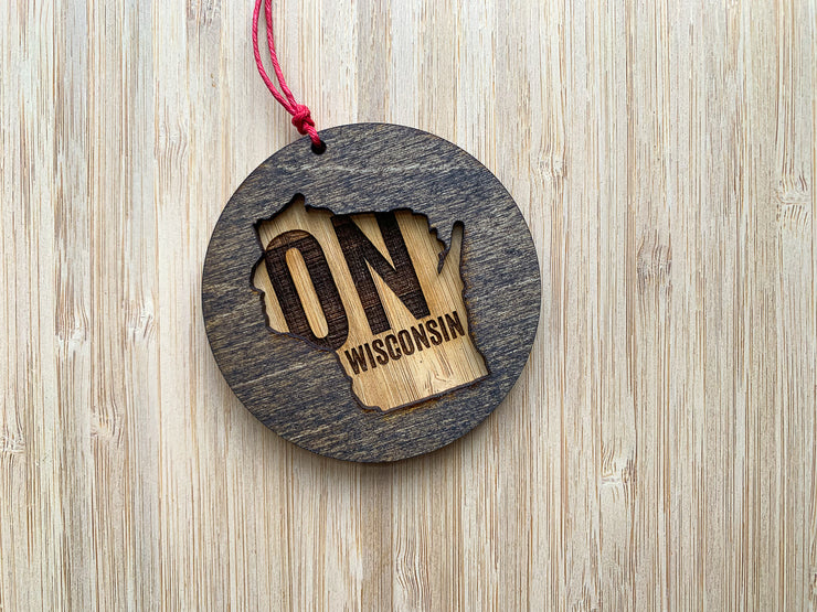 Wisconsin Wooden Ornament (Multiple Styles)