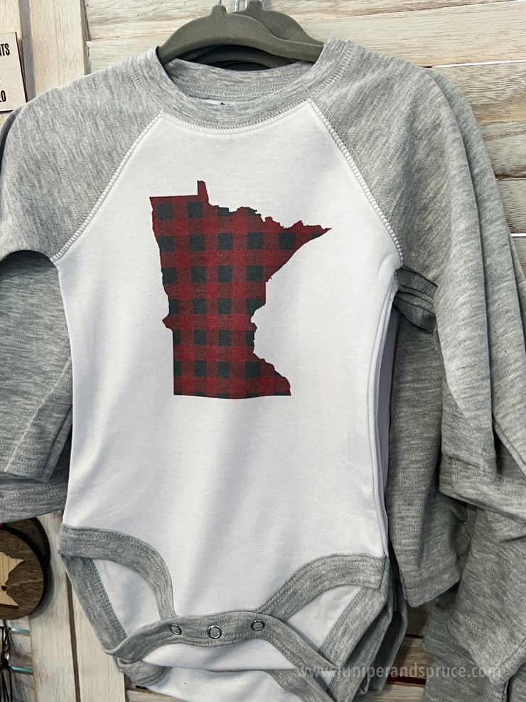 Minnesota Plaid Baby One Piece