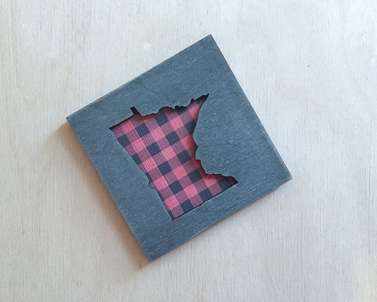 Minnesota Buffalo Plaid Art Magnet