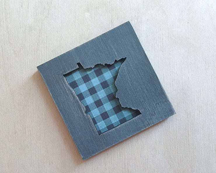 Minnesota Buffalo Plaid Art Magnet