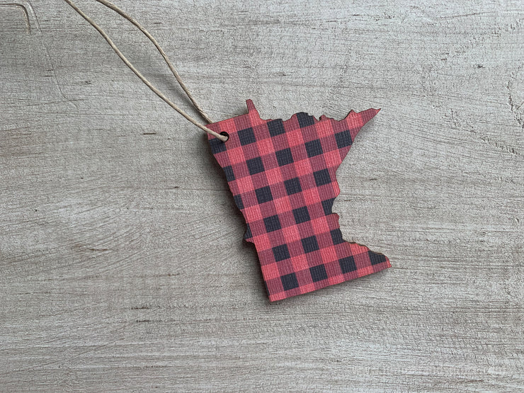 Minnesota Buffalo Plaid Ornament