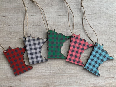 Minnesota Buffalo Plaid Ornament