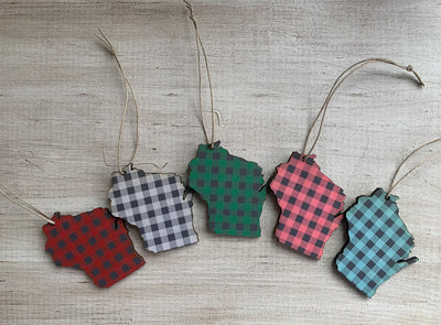 Wisconsin Buffalo Plaid Ornament