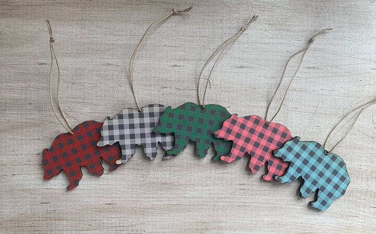Moose Buffalo Plaid Ornament
