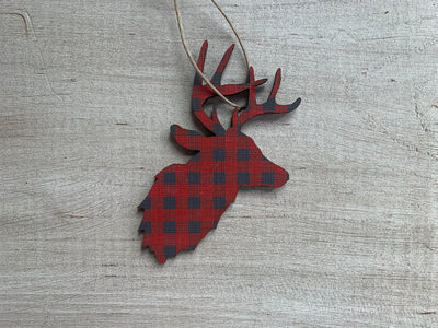 Deer Buffalo Plaid Ornament