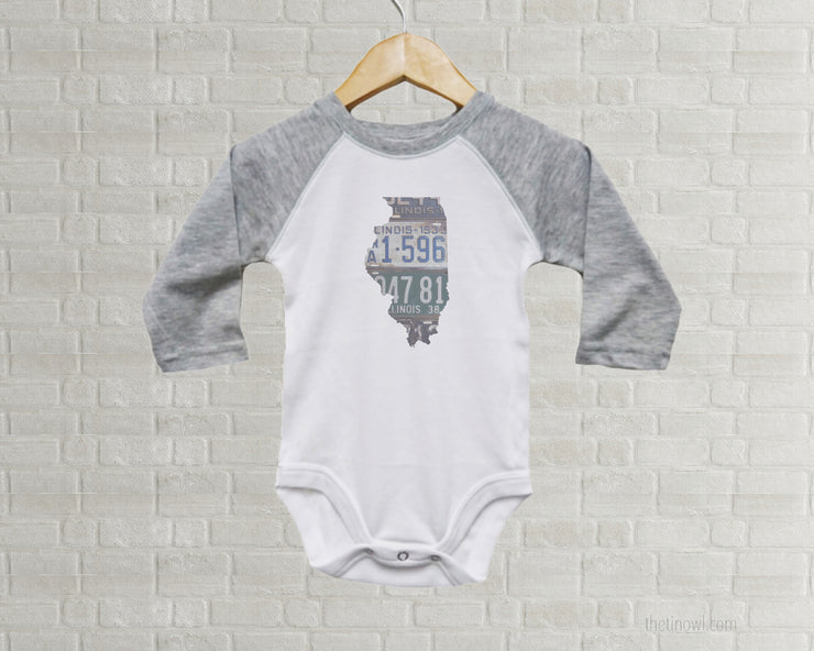 Illinois Baby Onesie | Romper | Vintage License Plate Art