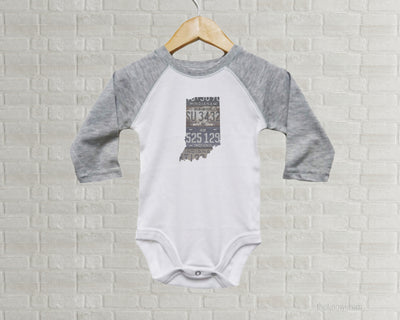 Indiana Baby Onesie | Romper | Vintage License Plate Art