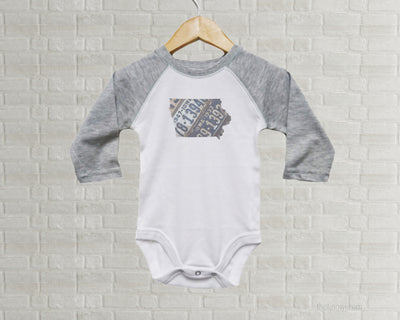 Iowa Baby Onesie | Romper | Vintage License Plate Art