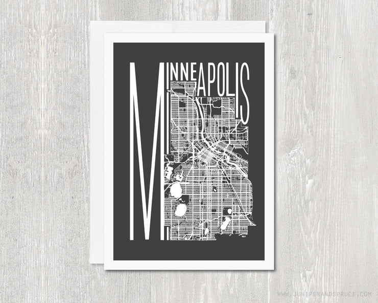 Greeting Card - Minneapolis Map