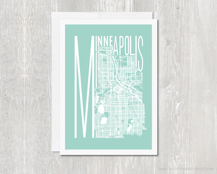 Greeting Card - Minneapolis Map
