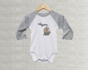 Michigan Baby Onesie | Romper | Vintage License Plate Art