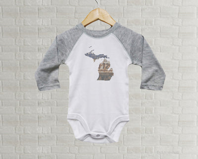 Michigan Baby Onesie | Romper | Vintage License Plate Art