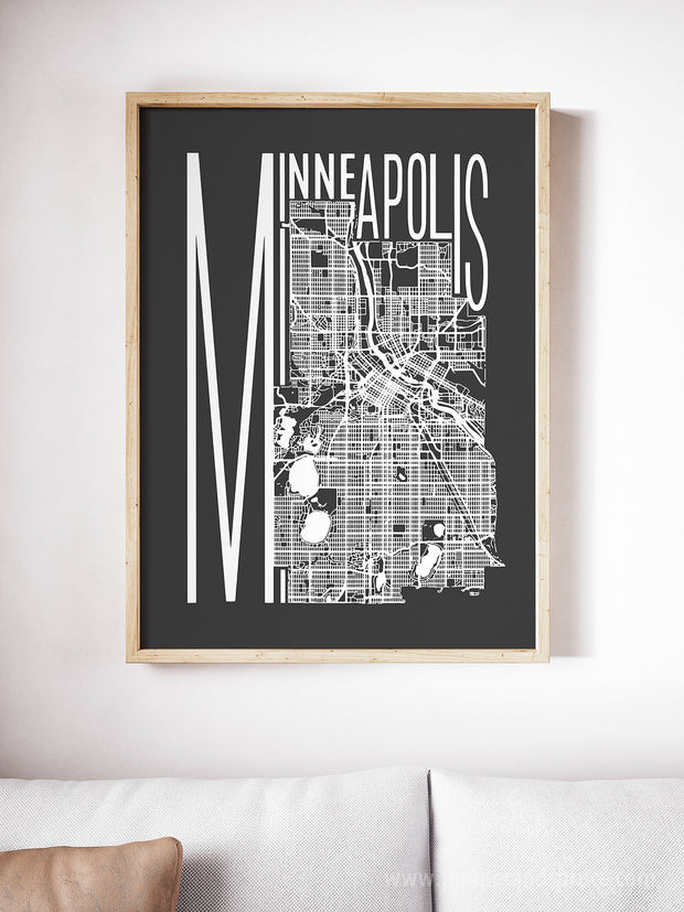 Minneapolis Minnesota Map Print - Minimalist State Art