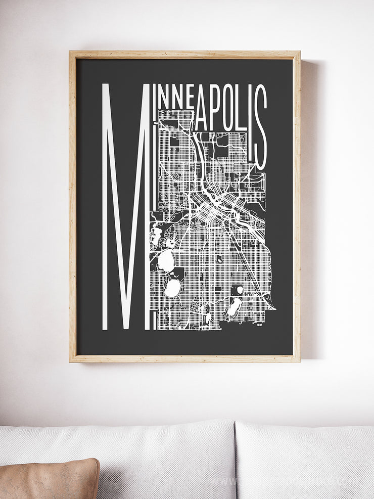 Minneapolis Minnesota Map Print - Minimalist State Art