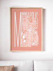 Minneapolis Minnesota Map Print - Minimalist State Art