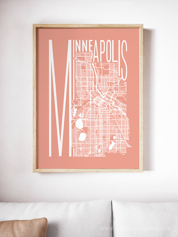 Minneapolis Minnesota Map Print - Minimalist State Art