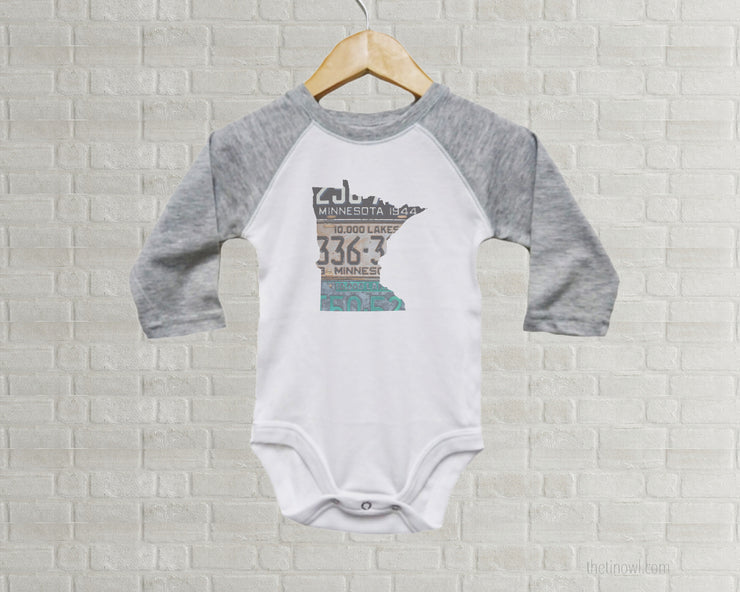 Minnesota Baby Onesie | Romper | Vintage License Plate Art