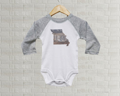 Missouri Baby Onesie | Romper | Vintage License Plate Art