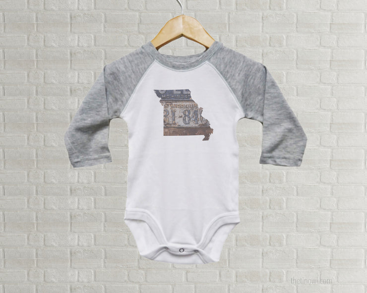 Missouri Baby Onesie | Romper | Vintage License Plate Art