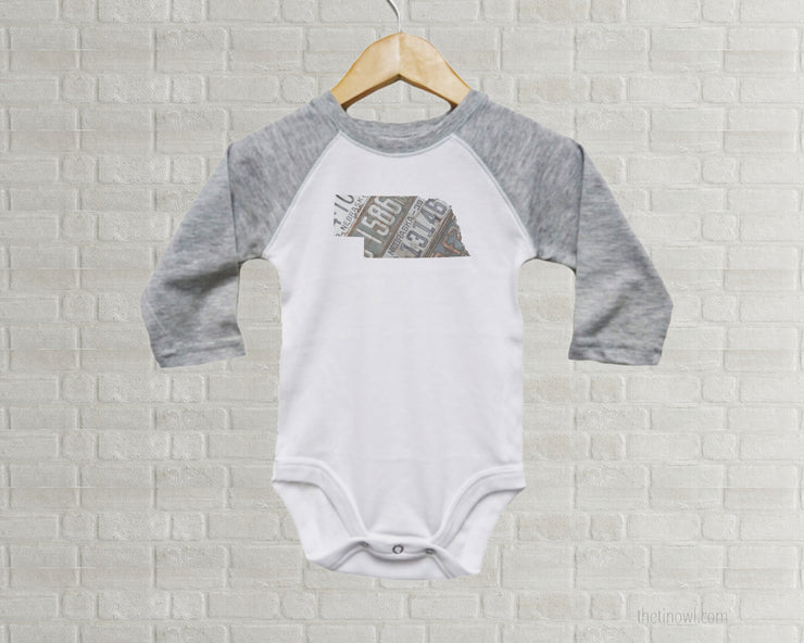 Nebraska Baby Onesie | Romper | Vintage License Plate Art