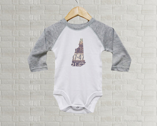 New Hampshire Baby Onesie | Romper | Vintage License Plate Art