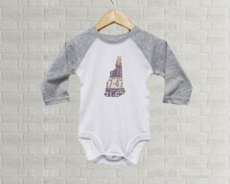 New Hampshire Baby Onesie | Romper | Vintage License Plate Art