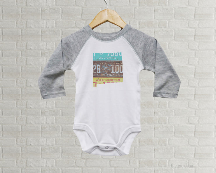 New Mexico Baby Onesie | Romper | Vintage License Plate Art