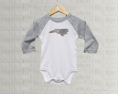 North Carolina Baby Onesie | Romper | Vintage License Plate Art