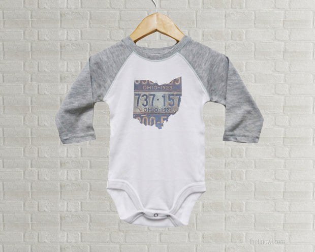 Ohio Baby Onesie | Romper | Vintage License Plate Art