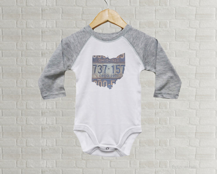 Ohio Baby Onesie | Romper | Vintage License Plate Art