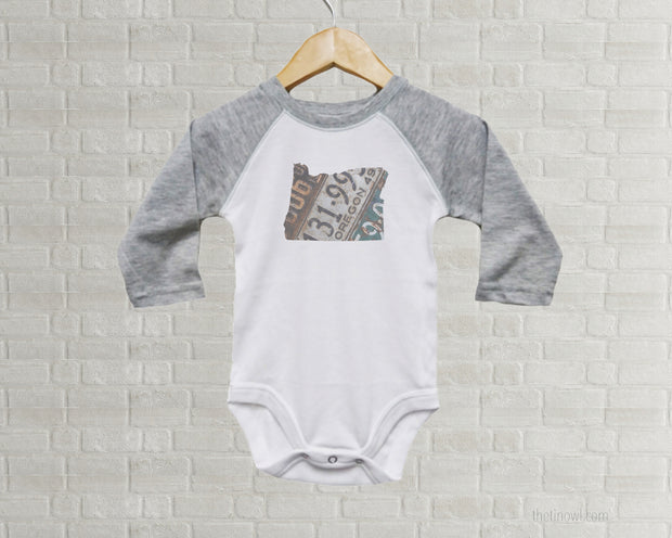 Oregon Baby Onesie | Romper | Vintage License Plate Art
