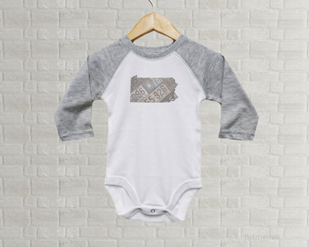 Pennsylvania Baby Onesie | Romper | Vintage License Plate Art