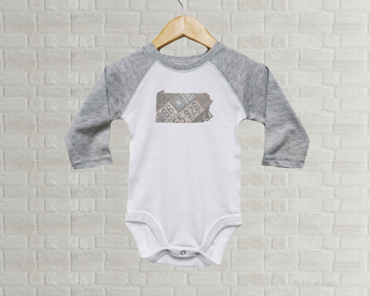 Pennsylvania Baby Onesie | Romper | Vintage License Plate Art