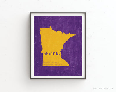 Minnesota Skolfda Print - Minimalist State Outline Art