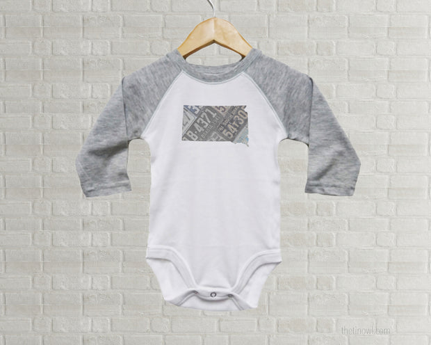 South Dakota Baby Bodysuit | Romper | Vintage License Plate Art