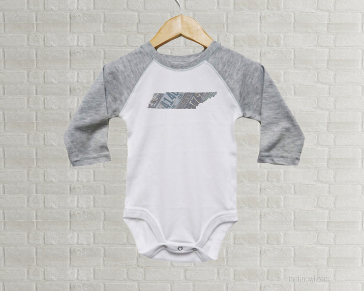 Tennessee Baby Bodysuit | Romper | Vintage License Plate Art