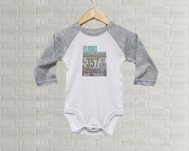 Utah Baby Bodysuit | Romper | Vintage License Plate Art