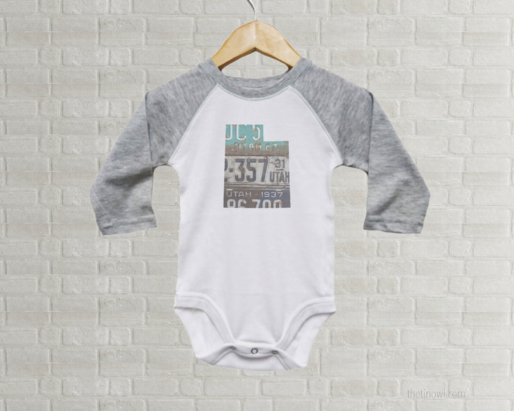 Utah Baby Bodysuit | Romper | Vintage License Plate Art