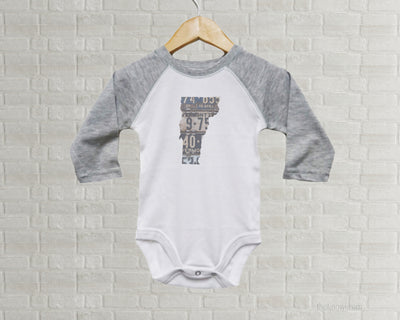 Vermont Baby Bodysuit | Romper | Vintage License Plate Art