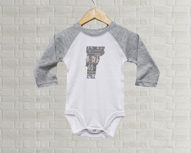 Vermont Baby Bodysuit | Romper | Vintage License Plate Art