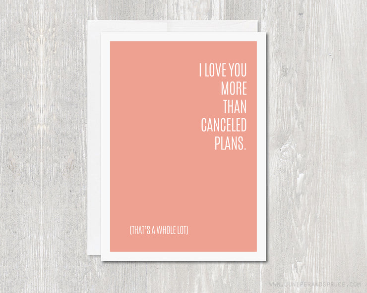 Greeting Card - I Love You More Than Canceled Plans