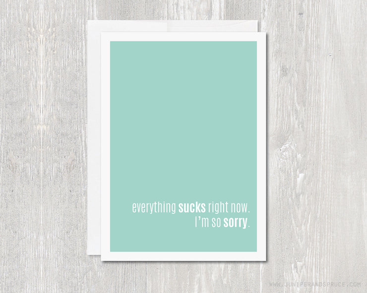 Greeting Card - Everything Sucks Right Now - I'm Sorry