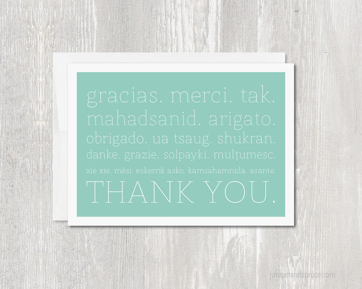 Greeting Card - Gracias Merci Thank You