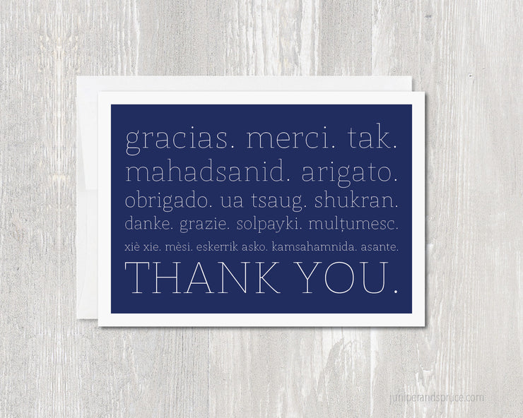 Greeting Card - Gracias Merci Thank You