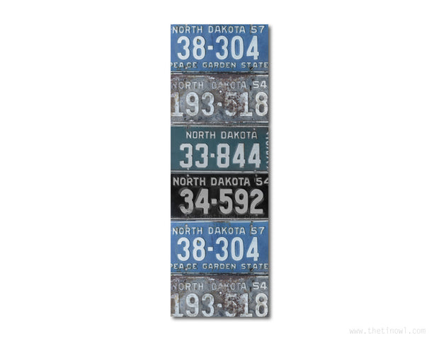 Bookmark - Vintage North Dakota License Plates