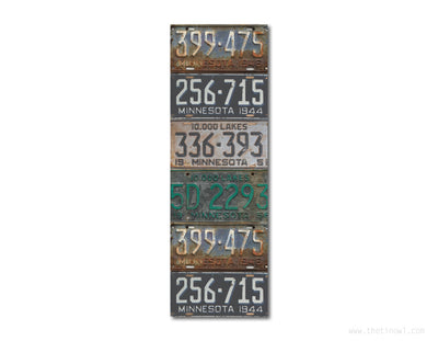 Bookmark - Vintage Minnesota License Plates
