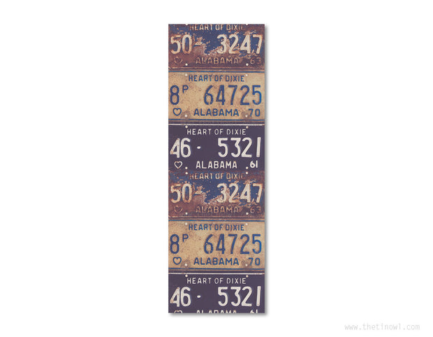 Bookmark - Vintage Alabama License Plates