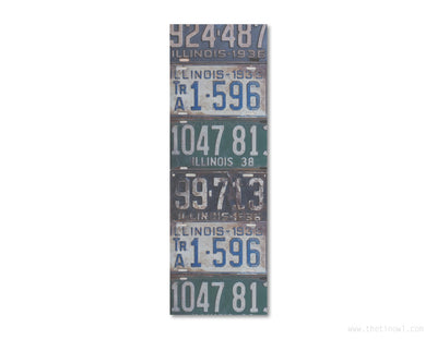 Bookmark - Vintage Illinois License Plates